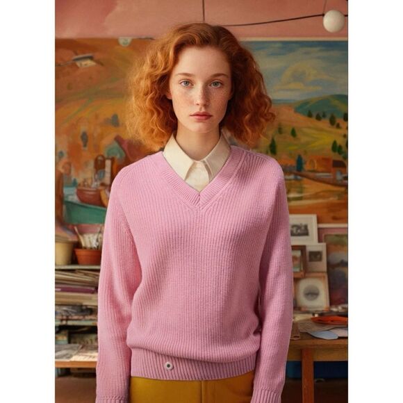 Sheep Inc. Sweaters - Sheep Inc. The V-Neck Sweater in Peony Pink Size L ( #3 ) NWOT